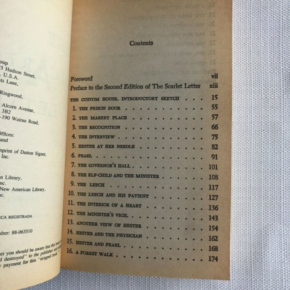 Vintage 1959 Scarlet Letter by Nathaniel Hawthorne Paper Back Book - Picture 7 of 9